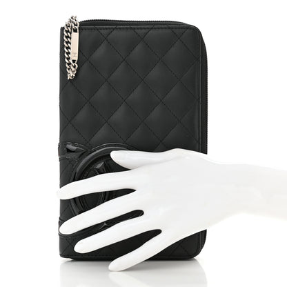 Chanel Calfskin Cambon Zip Around Organizer Wallet Black 2 of 8