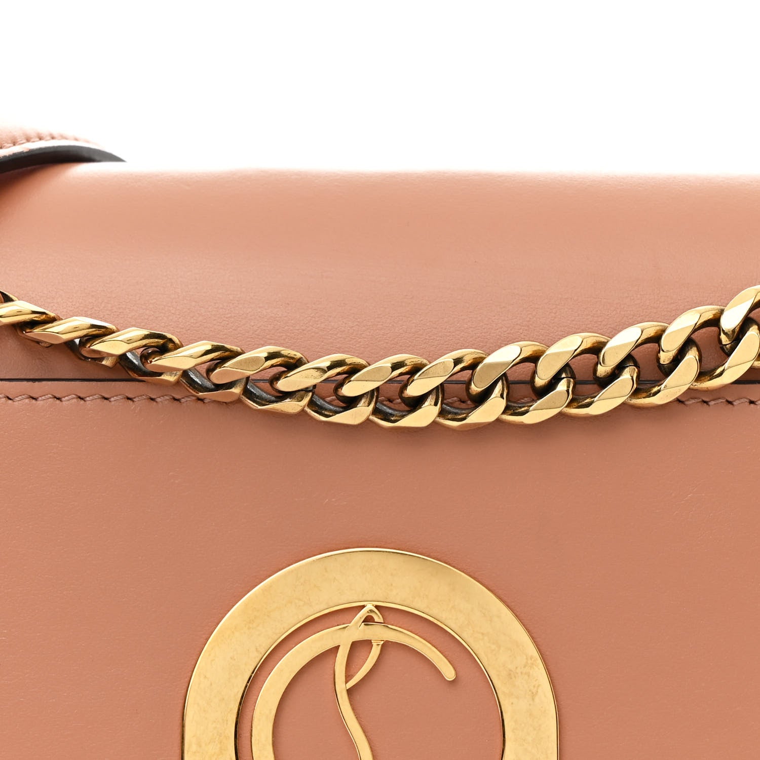 Christian Louboutin Calfskin Large Elisa Shoulder Bag Nude 9 of 11