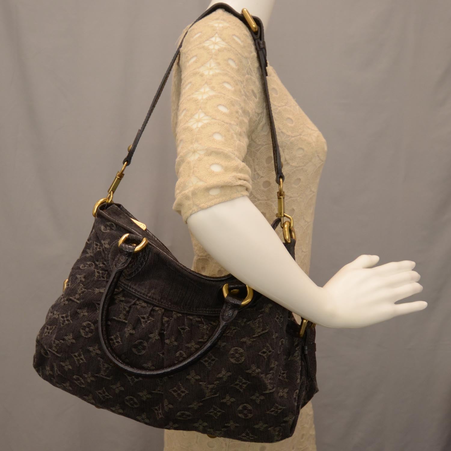 Louis Vuitton Denim Neo Cabby MM Black 2 of 7