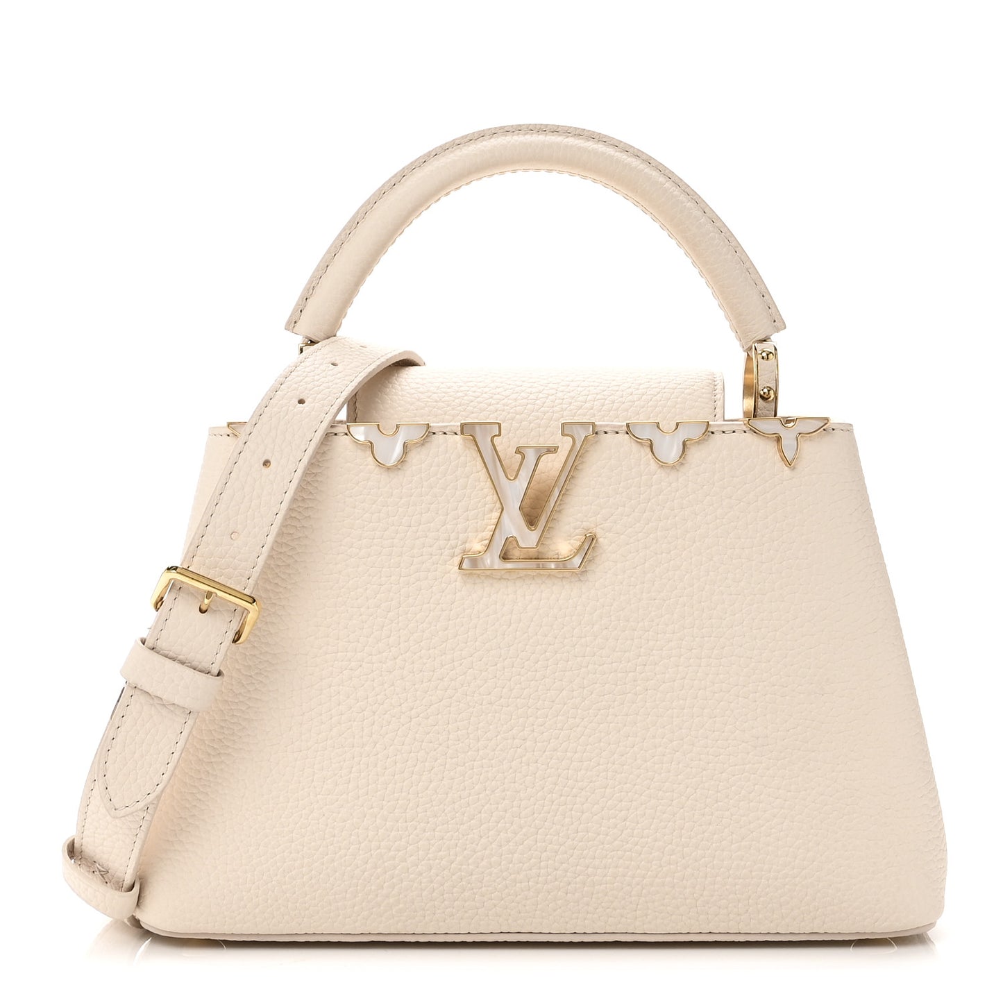 Taurillon Mother of Pearl Flowers Capucines BB Creme Nacre