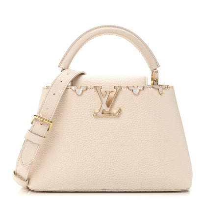 Louis Vuitton Taurillon Mother of Pearl Flowers Capucines BB Creme Nacre 1 of 10