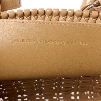 Balenciaga Varnished Faux Calfskin Braided XS Bistro Basket Beige 8 of 11