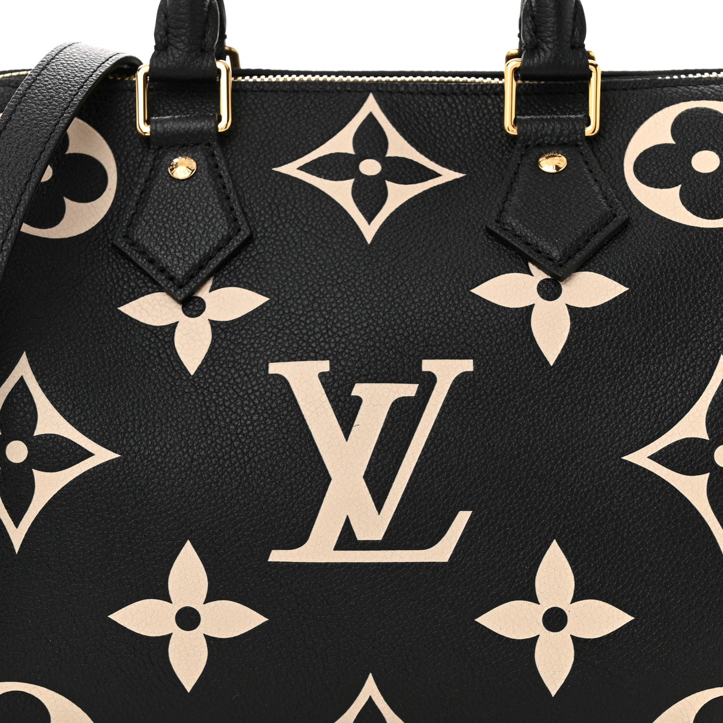 Empreinte Monogram Giant Speedy Bandouliere 25 Black Beige