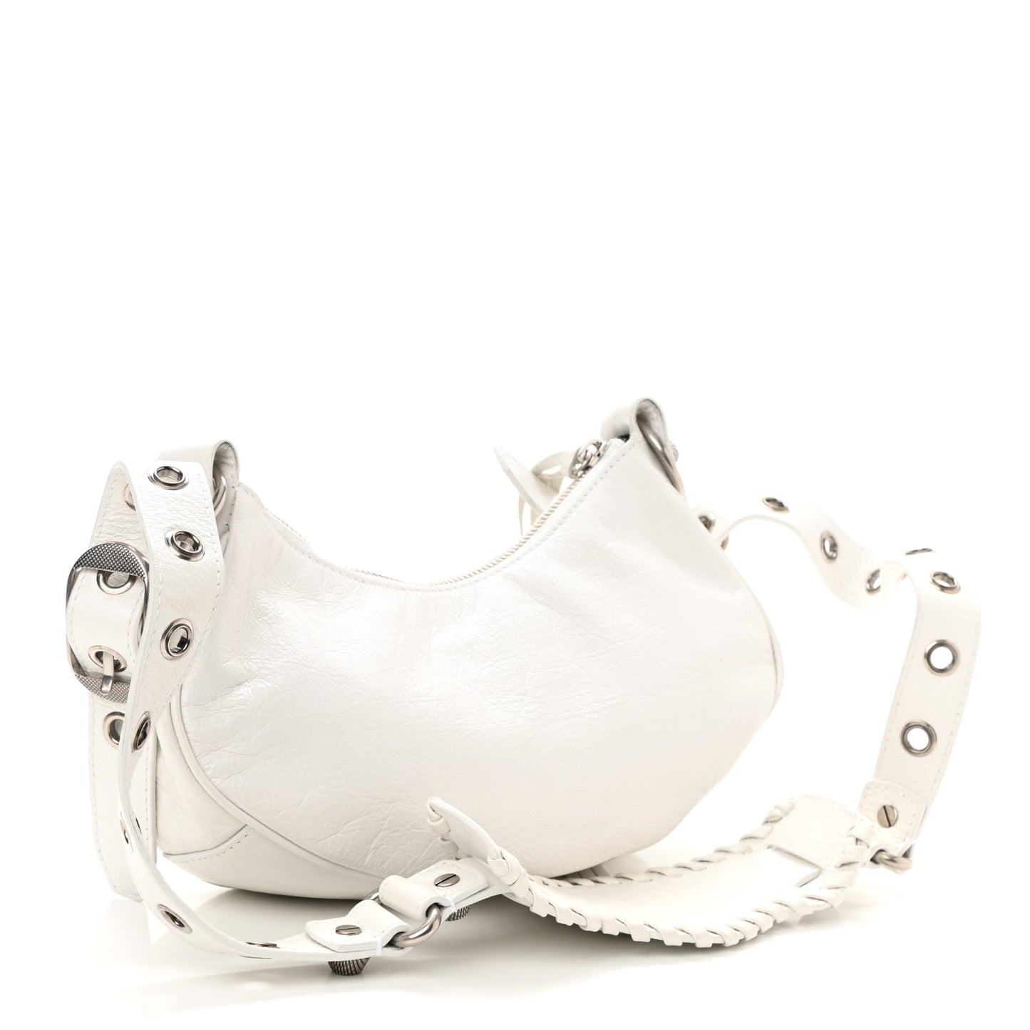 Agneau Arena Le Cagole Shoulder Bag XS Optic White
