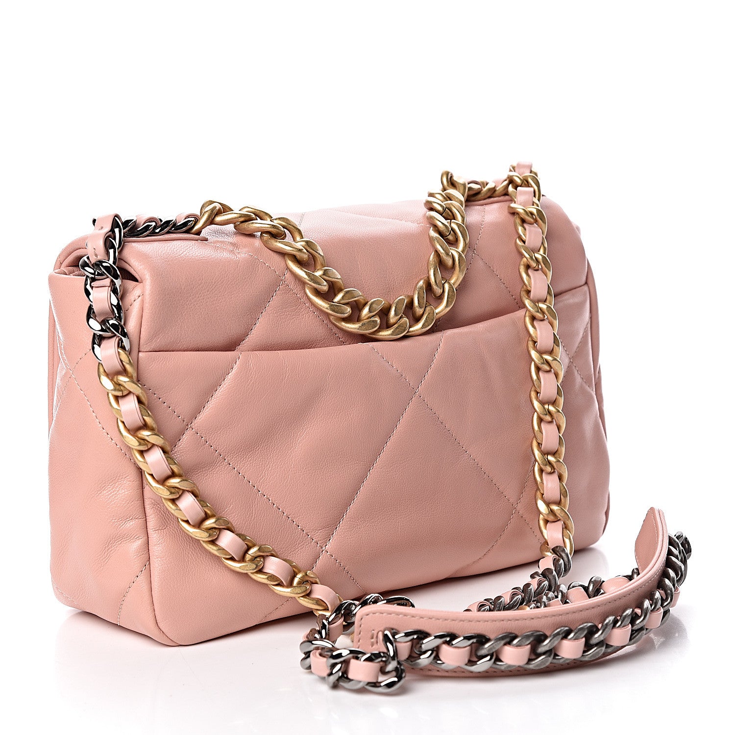 Chanel Lambskin Quilted Medium 19 Flap Light Pink 3 of 11