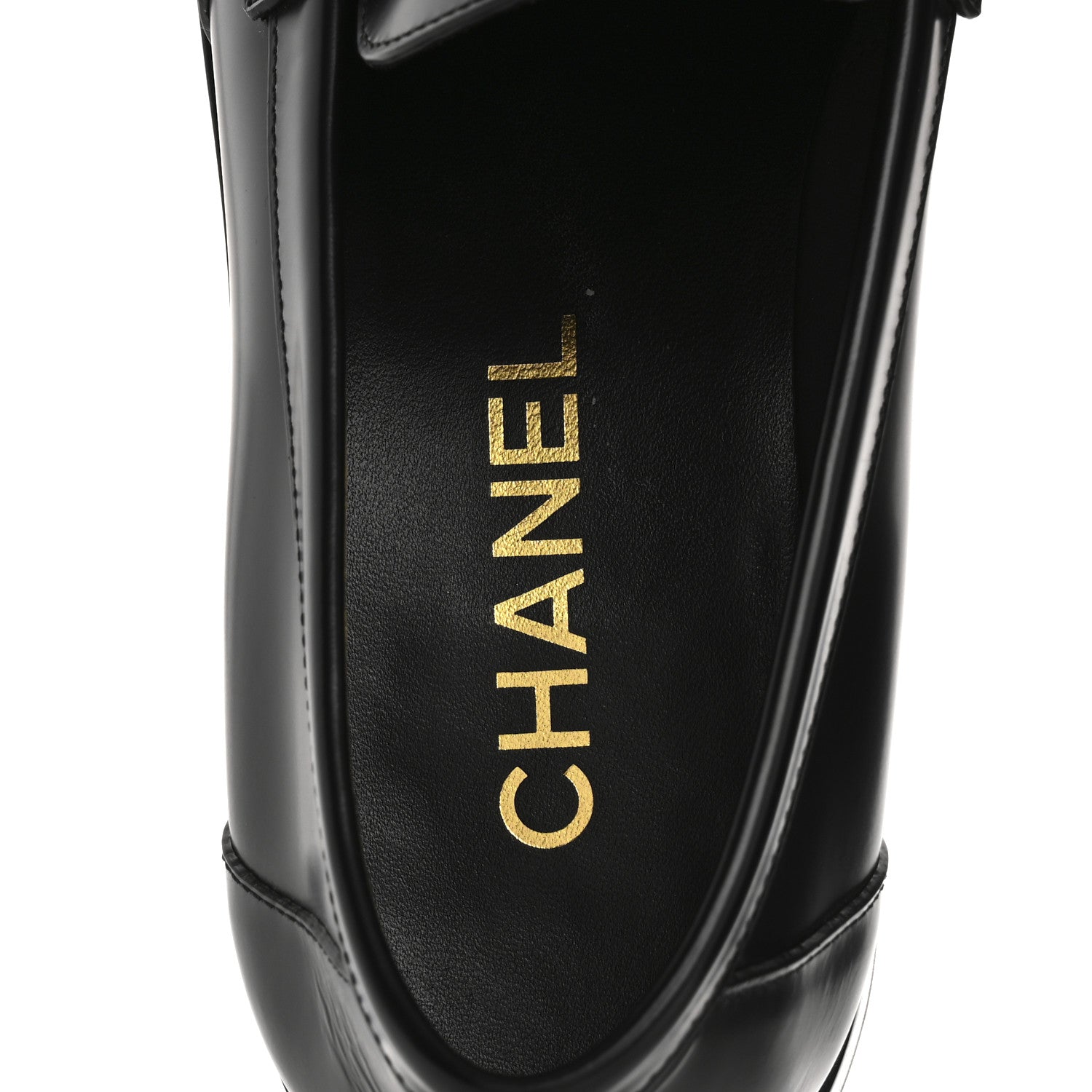 Chanel Shiny Calfskin CC Loafers Black White 39.5 Black White 7 of 9