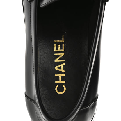 Chanel Shiny Calfskin CC Loafers Black White 39.5 Black White 7 of 9