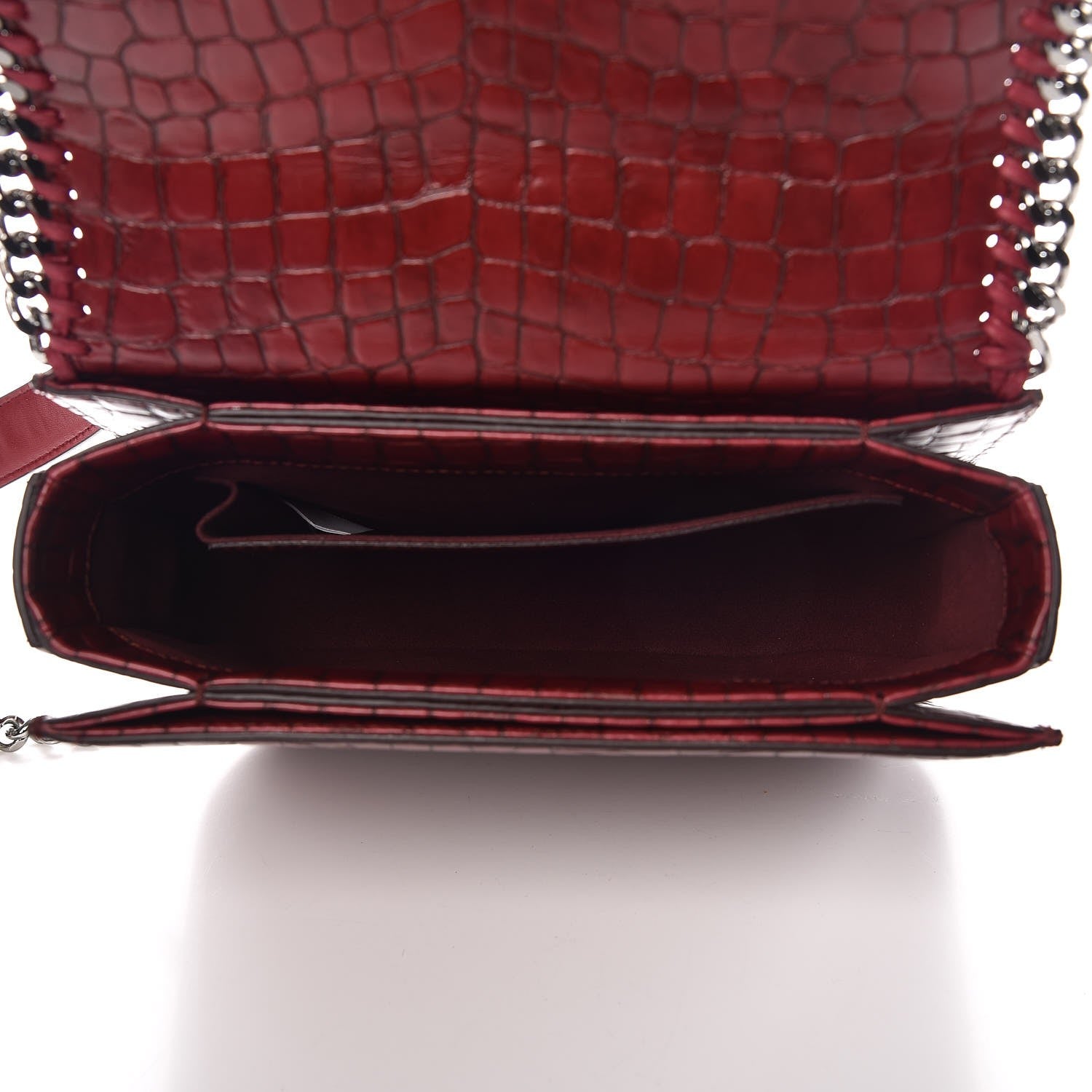 Stella McCartney Embossed Crocodile Effect Medium Falabella Box Shoulder Bag Red 5 of 7