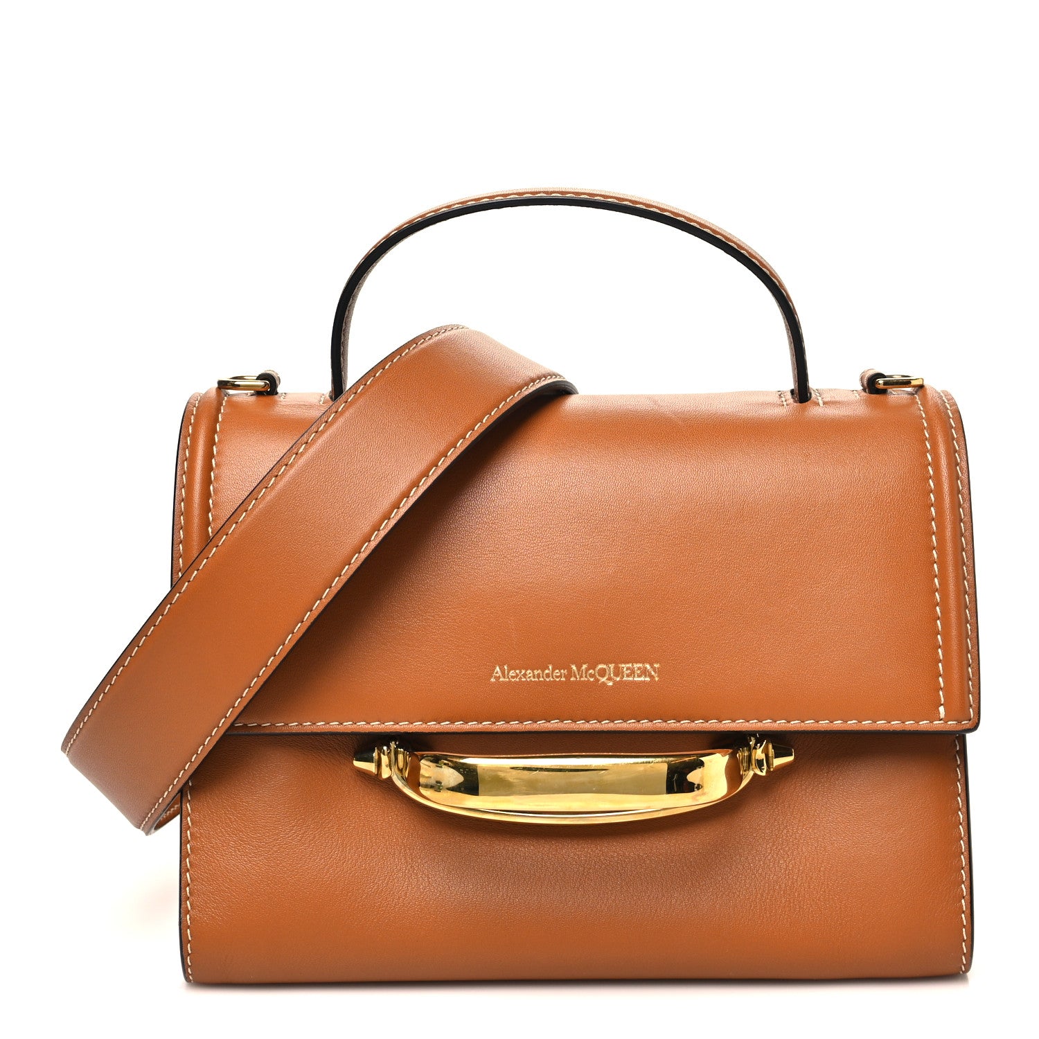 Alexander McQueen Calfskin The Small Story Bag Brown 1 of 9