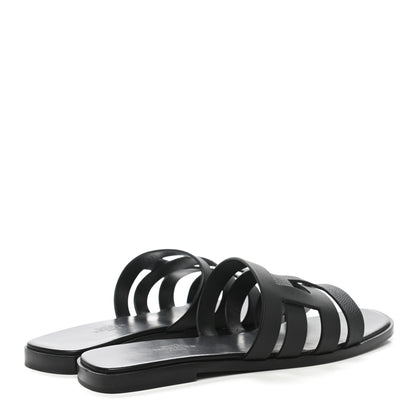 Hermes Calfskin Amore Sandals 38 Black 4 of 11
