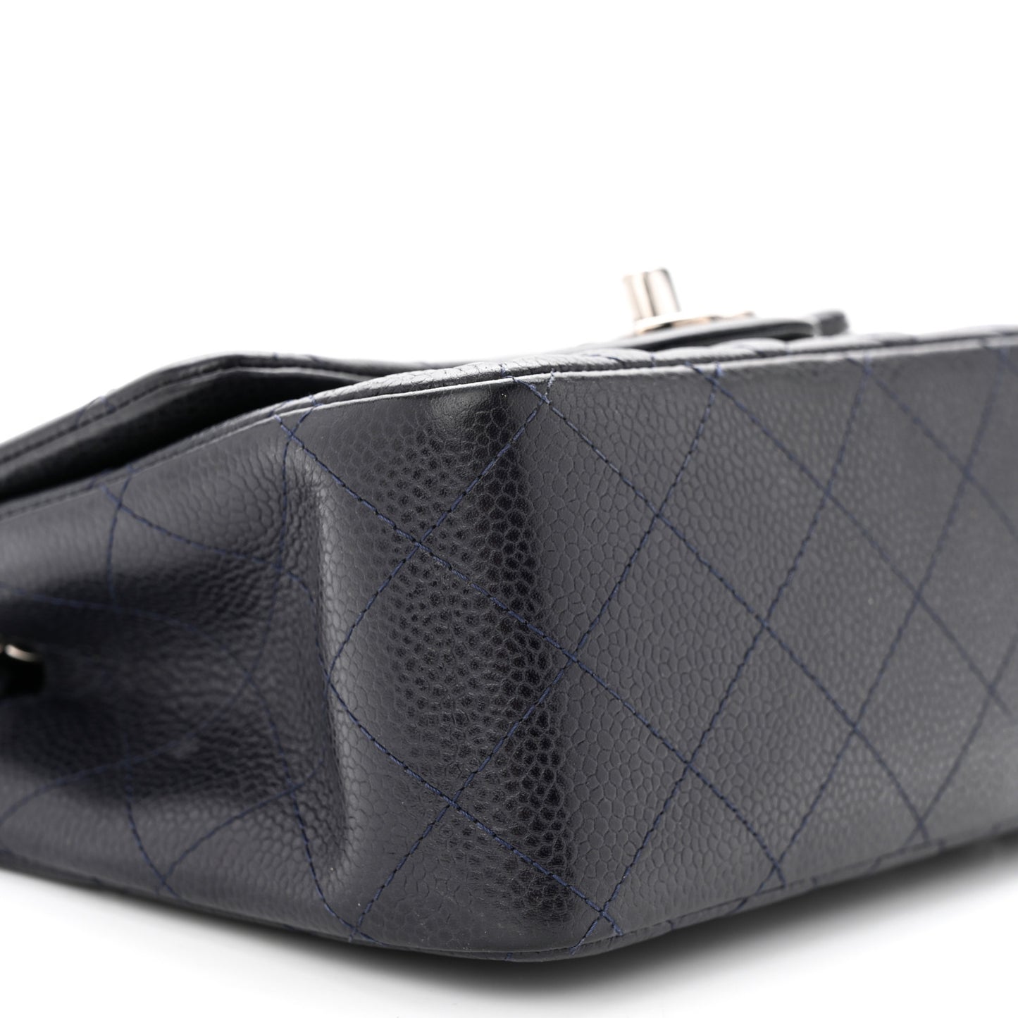 Caviar Quilted Mini Square Flap Navy