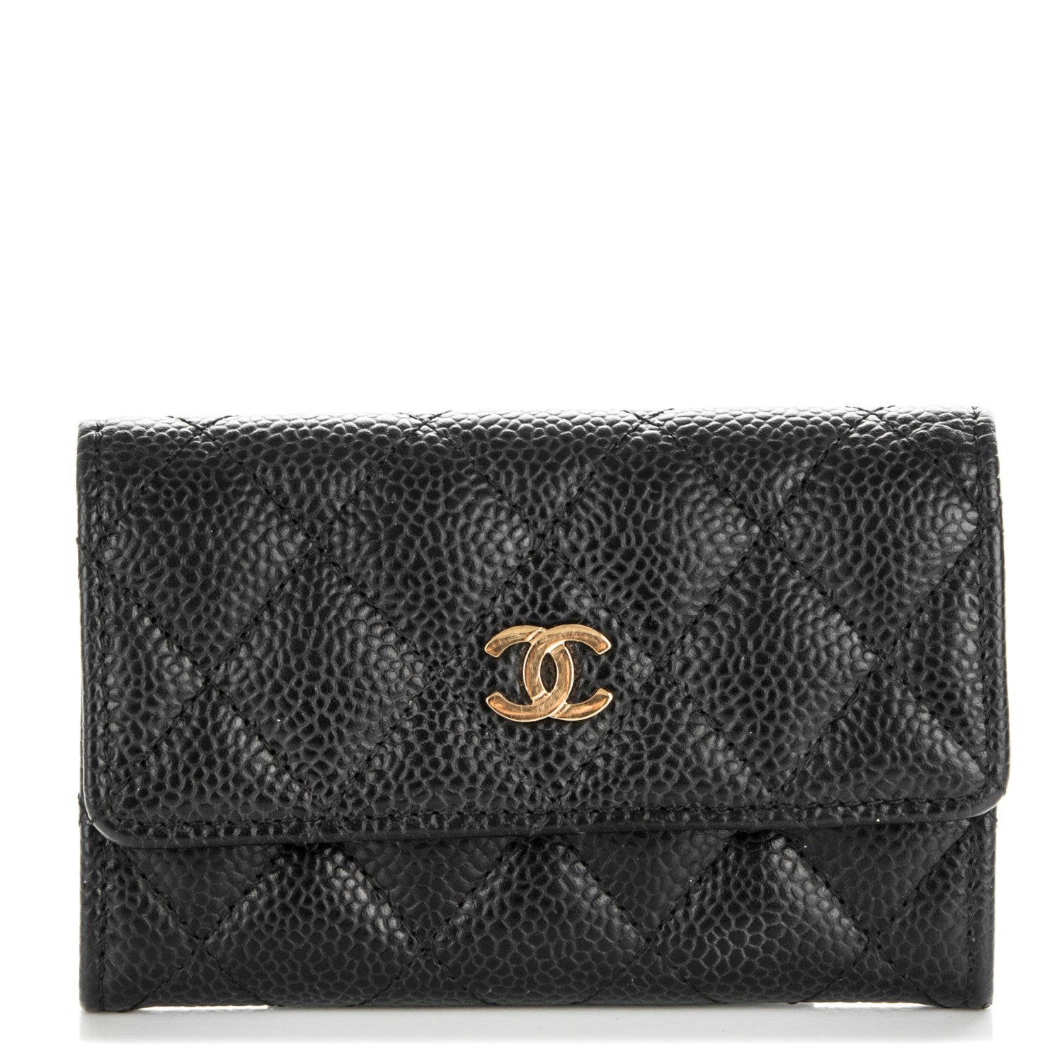Chanel Caviar Quilted Flap Card Holder Black 1 of 8
