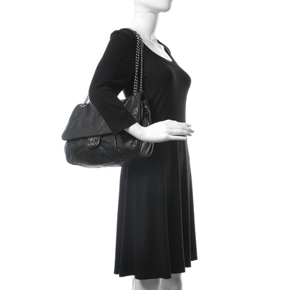 Chanel Calfskin Coco Pleats Flap Black 2 of 19