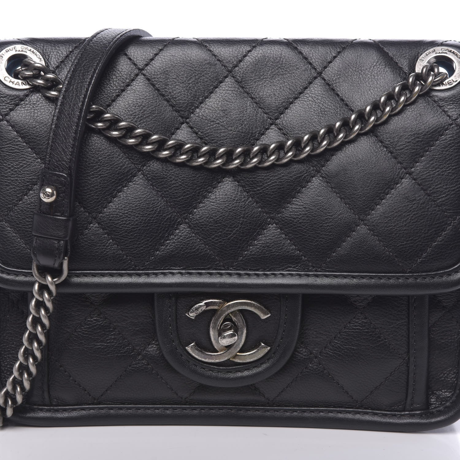 Chanel Calfskin Quilted Mini French Riviera Flap Black 8 of 11