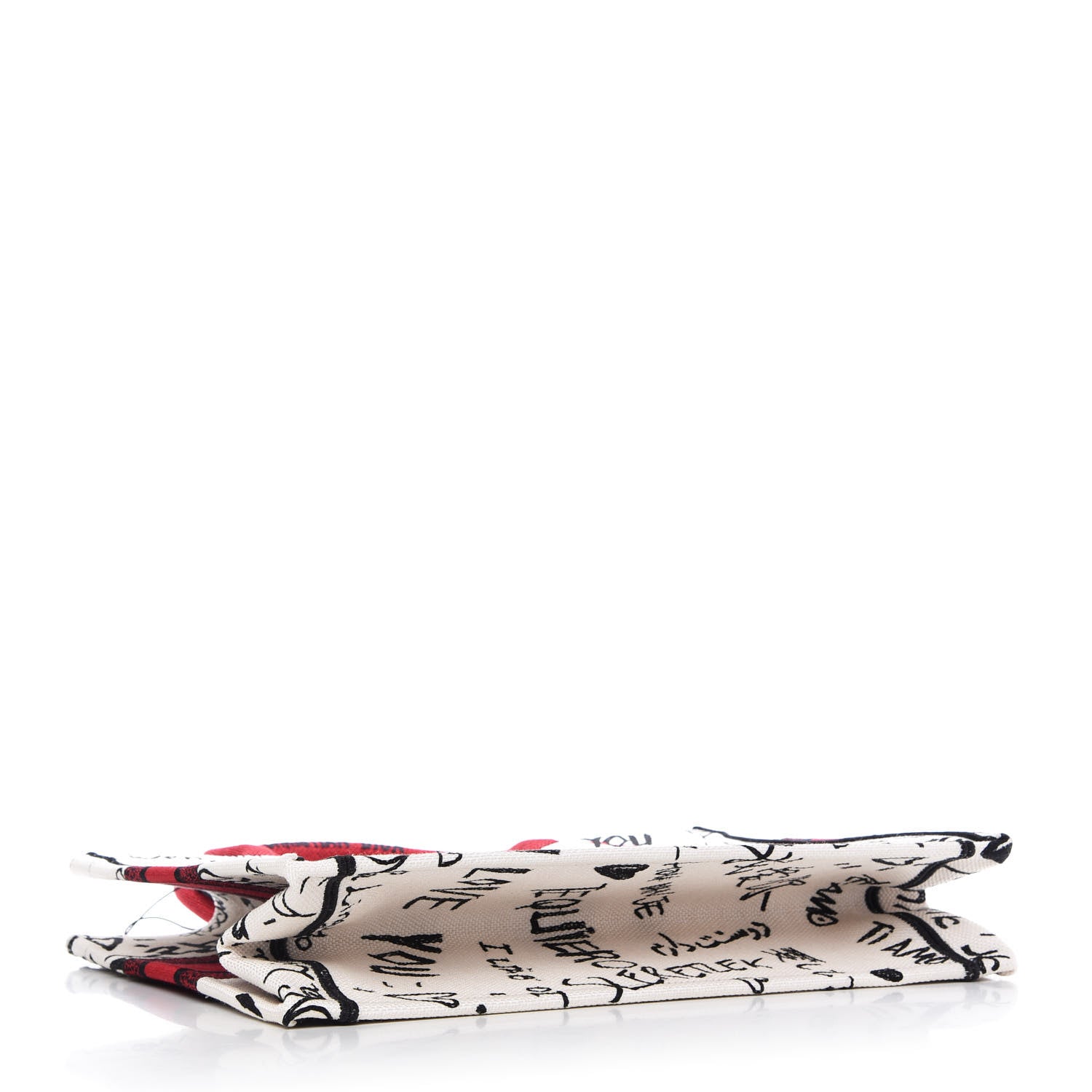 Christian Dior Canvas Embroidered Medium Dioramour Graffiti Book Tote Latte Multicolor 4 of 10