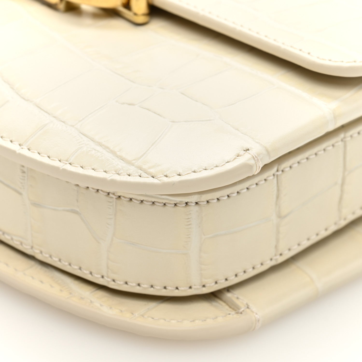 Mulberry Shiny Calfskin Crocodile Print East West Pimlico Satchel Eggshell 9 of 9