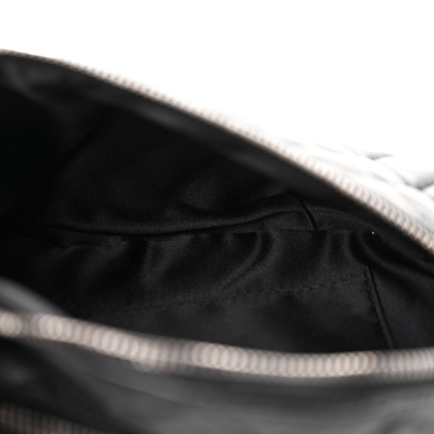 Lambskin Quilted Banane Waist Bag Fanny Pack Black