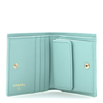 Chanel Caviar Quilted Compact Bifold Wallet Light Blue 5 of 11