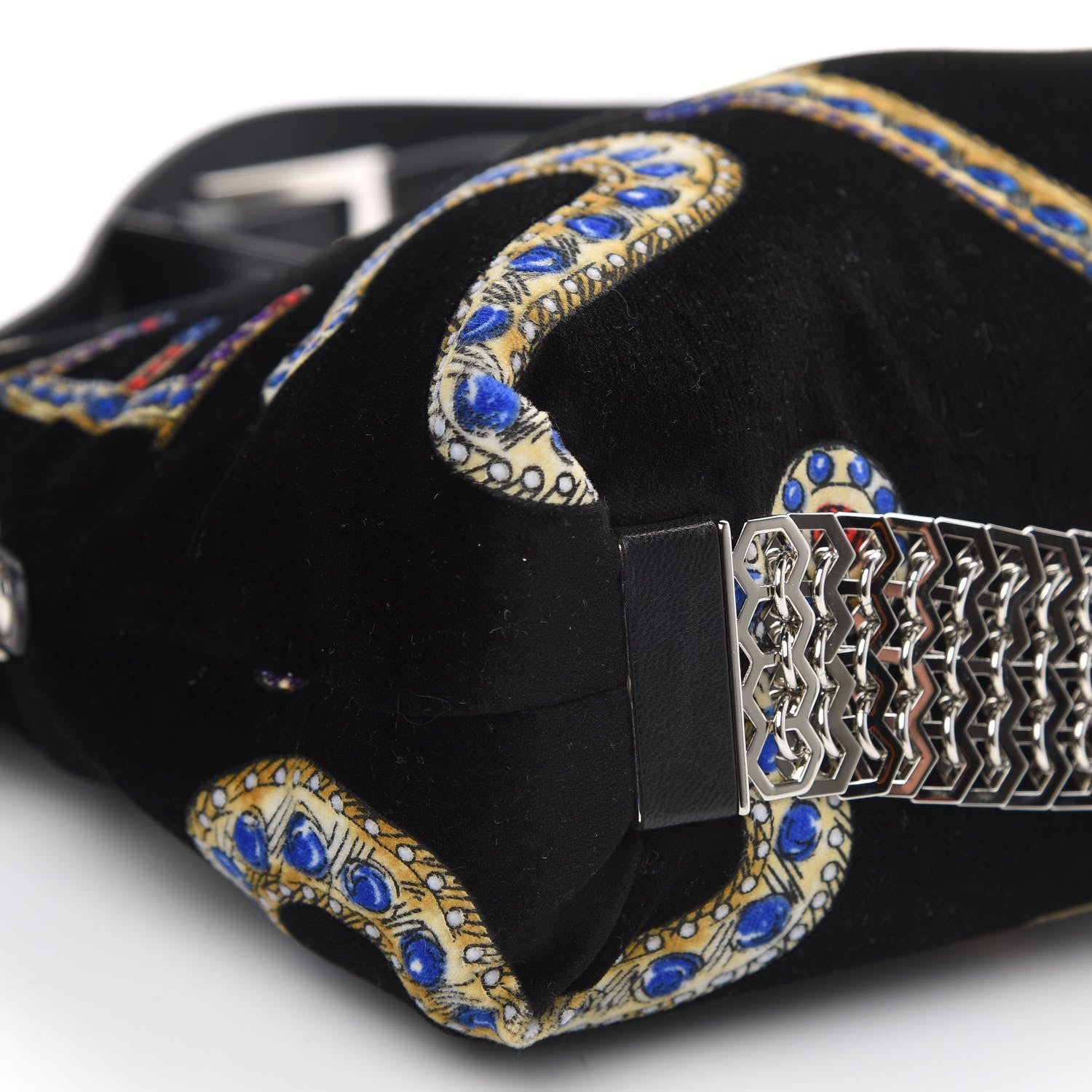 Versace Velvet Crystal Clutch Black 7 of 10