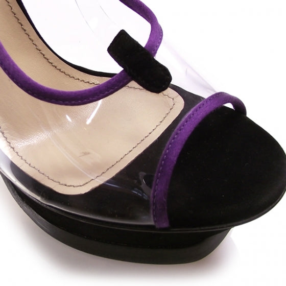 Saint Laurent Vinyl Peep Toe Heels 39 7 of 7