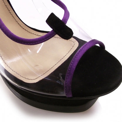 Saint Laurent Vinyl Peep Toe Heels 39 7 of 7