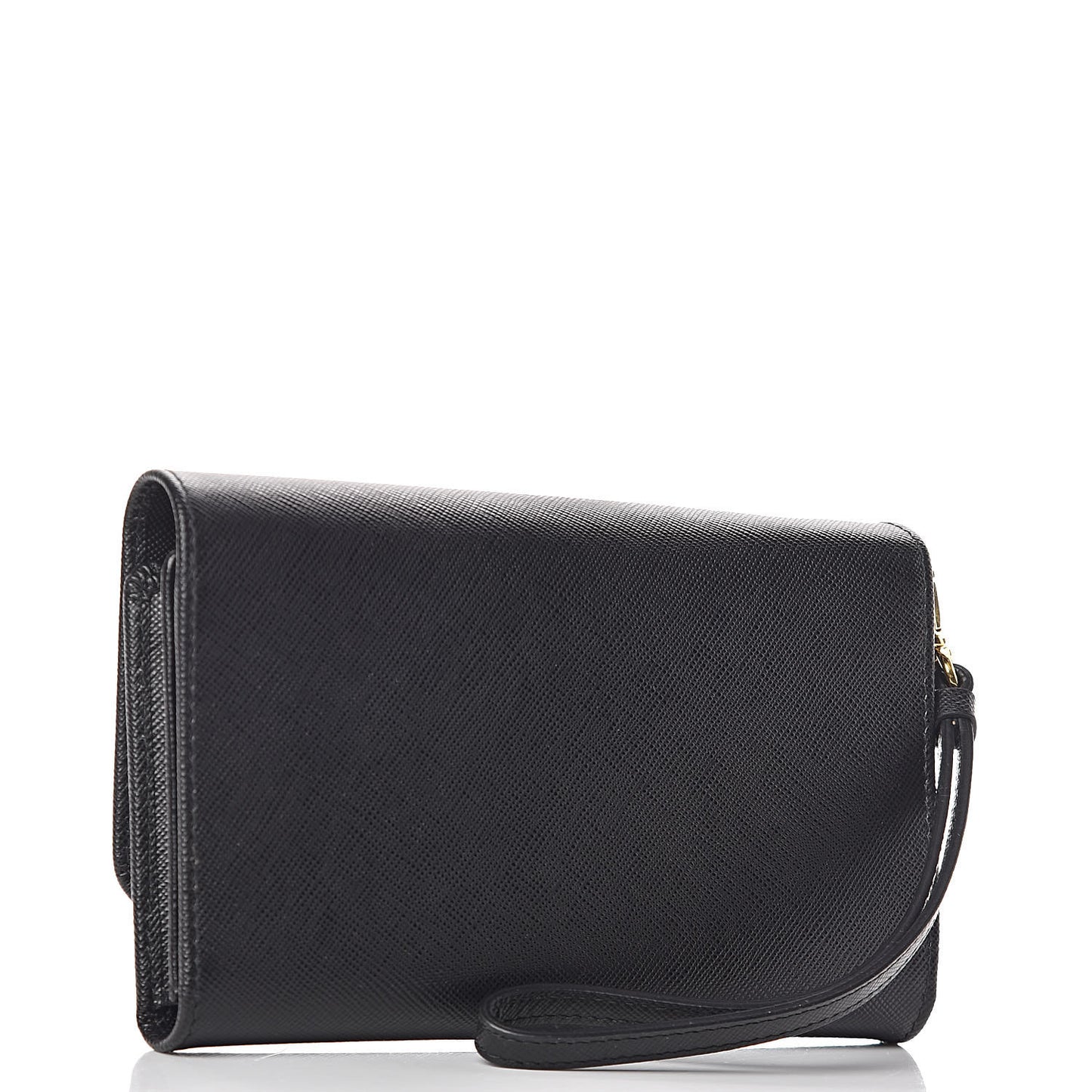 Saffiano Metal Wristlet Black