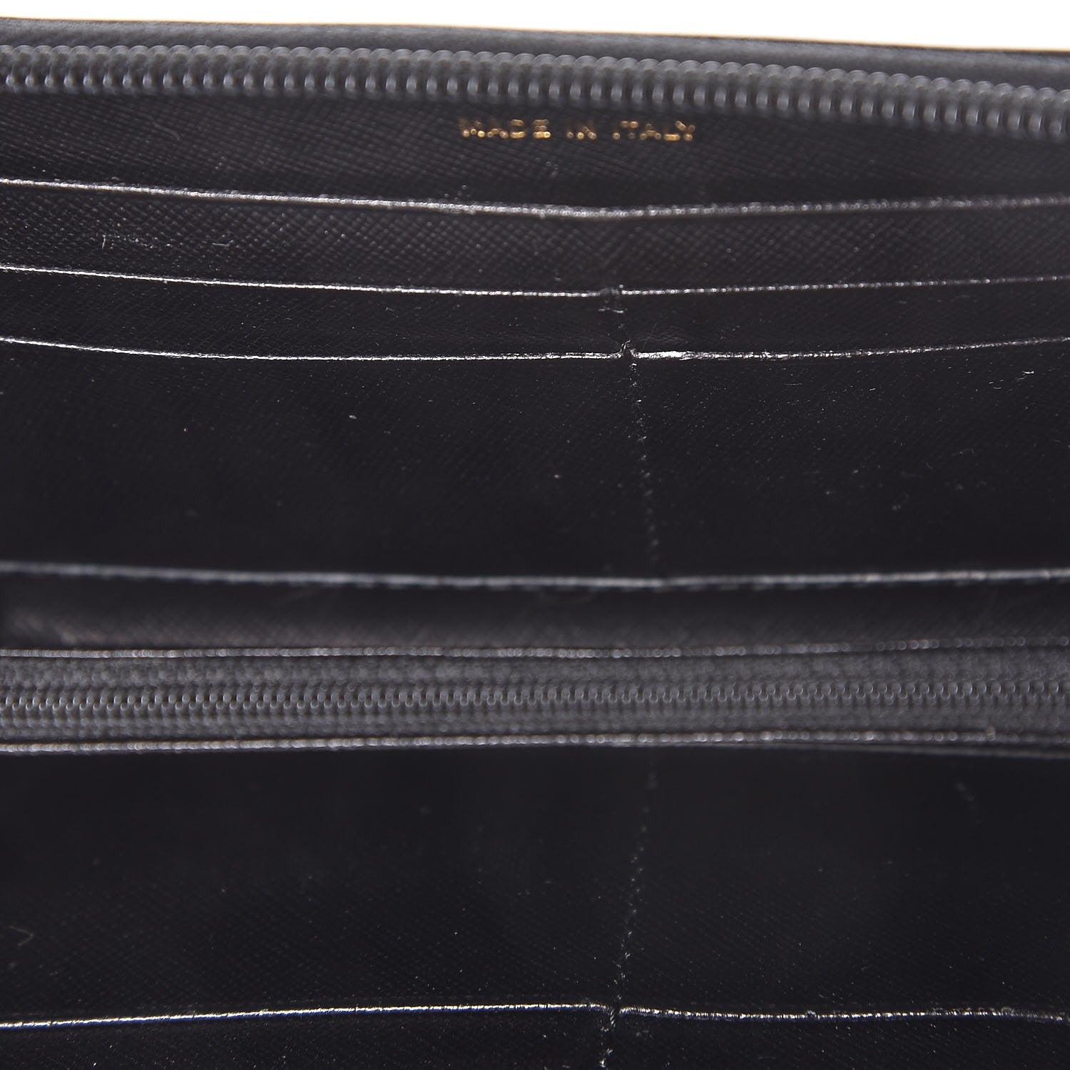 Prada Saffiano Zip Around Wallet Black 16 of 19