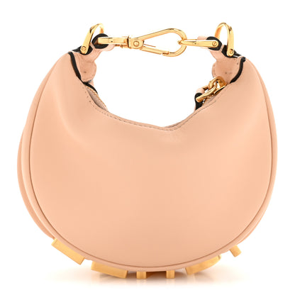 Fendi Vitello Grace Matte Nano Fendigraphy Hobo Charm Light Rose 1 of 14