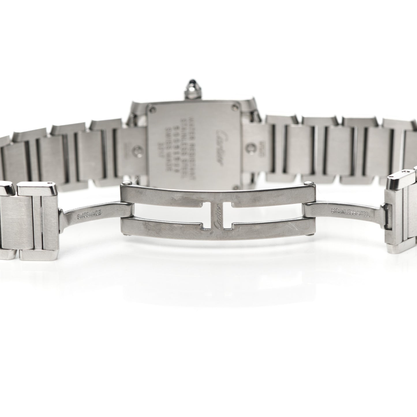 Stainless Steel Diamond 20mm Tank Francaise Quartz Watch