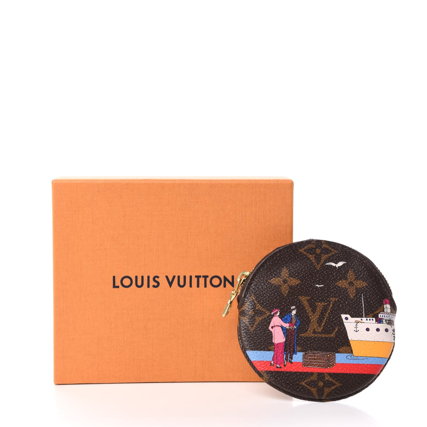 Monogram 2016 Christmas Animation Round Coin Purse Rouge