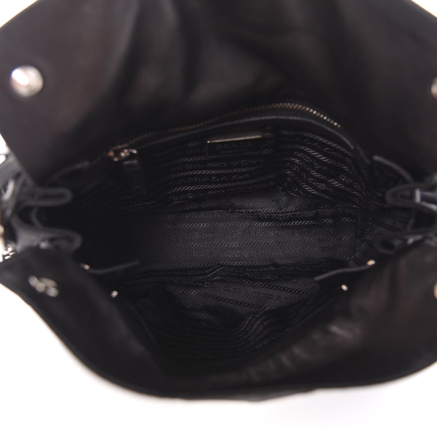 Soft Calfskin Tessuto Nylon Shoulder Bag Black