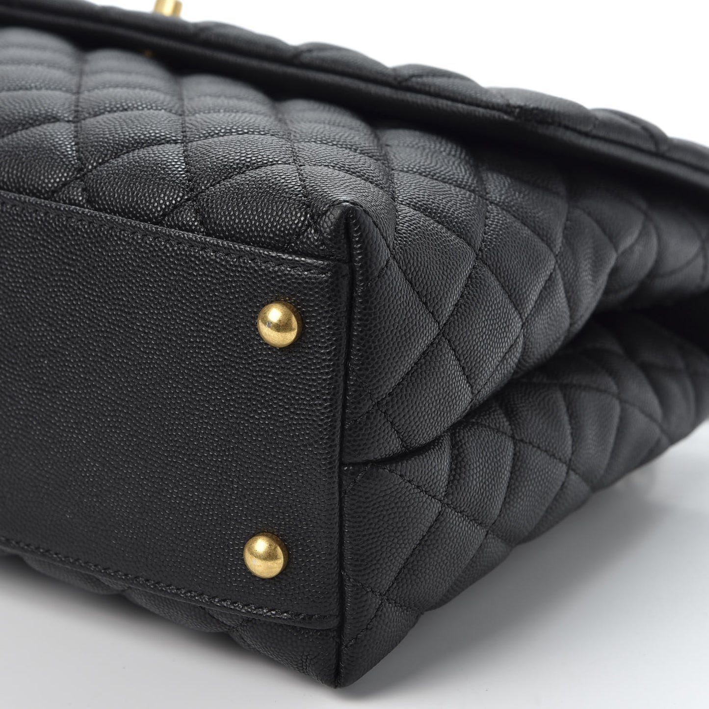 Caviar Quilted Medium Coco Handle Flap Black