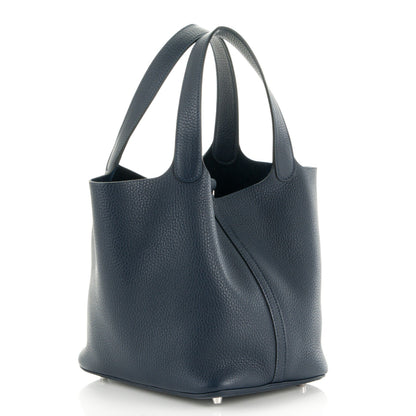 Hermes Taurillon Clemence Picotin Lock 22 MM Bleu Nuit 3 of 8