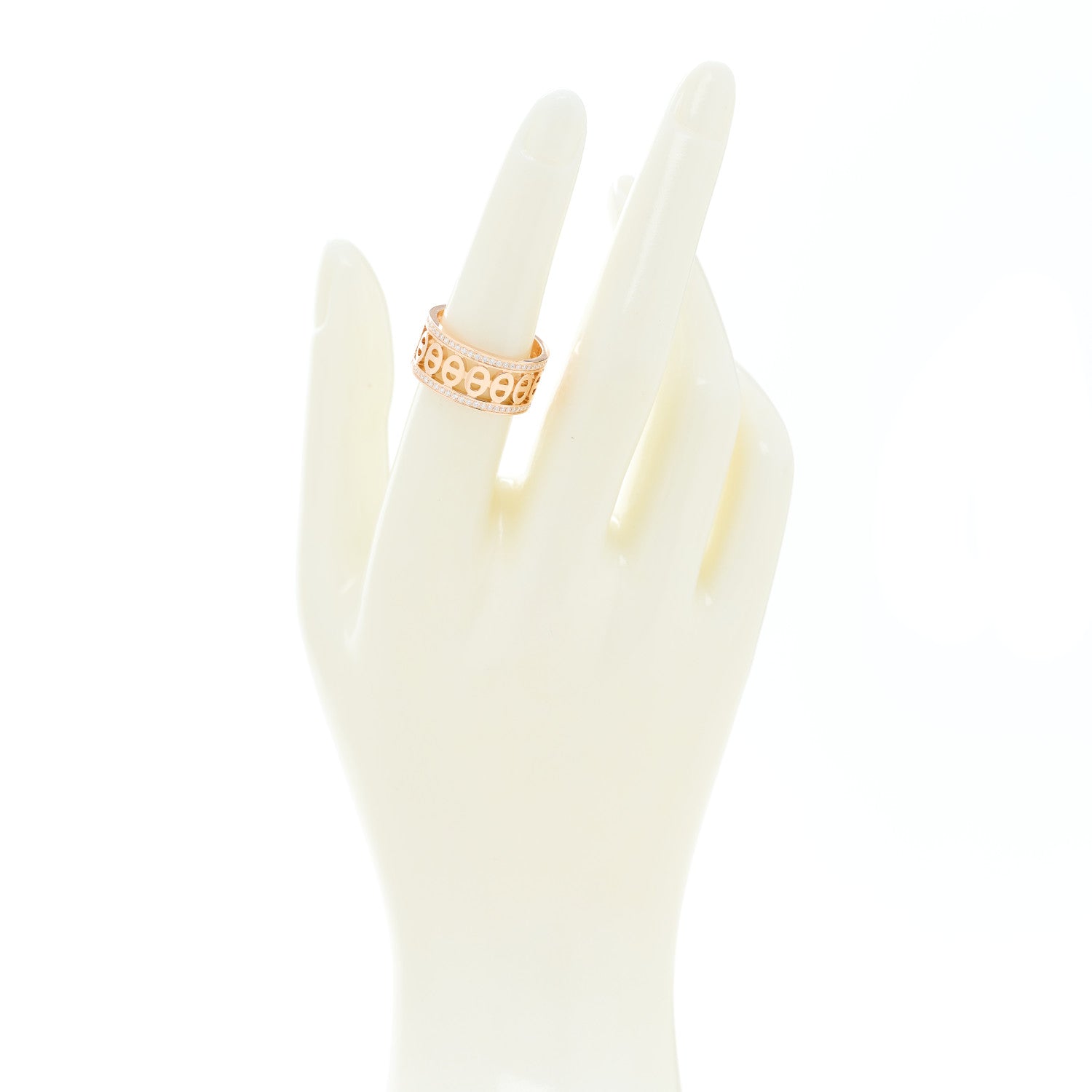 Hermes 18K Rose Gold Diamond PM Chaine d'Ancre Divine Ring 53 6.5 2 of 4
