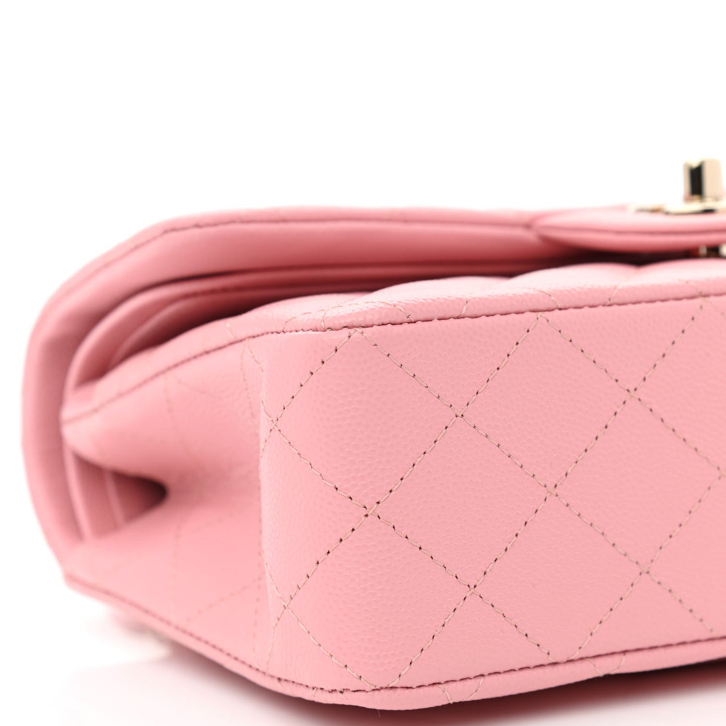 Caviar Quilted Small Double Flap Pink