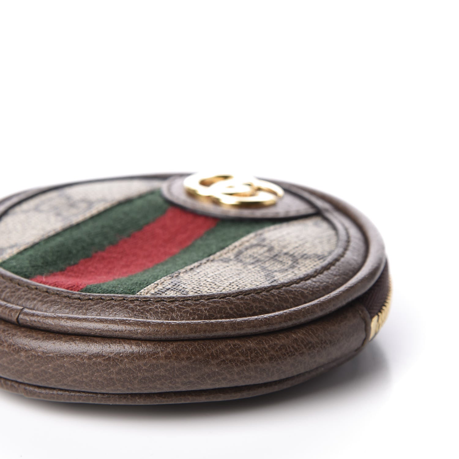 Gucci GG Supreme Monogram Web Ophidia Round Coin Purse Beige New Acero 6 of 9