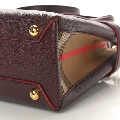 Burberry Grainy Calfskin House Check Small Banner Tote Mahogany Red 9 of 9