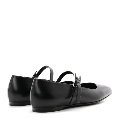 Hermes Goatskin Jane Ballet Flats 38.5 Black 5 of 10