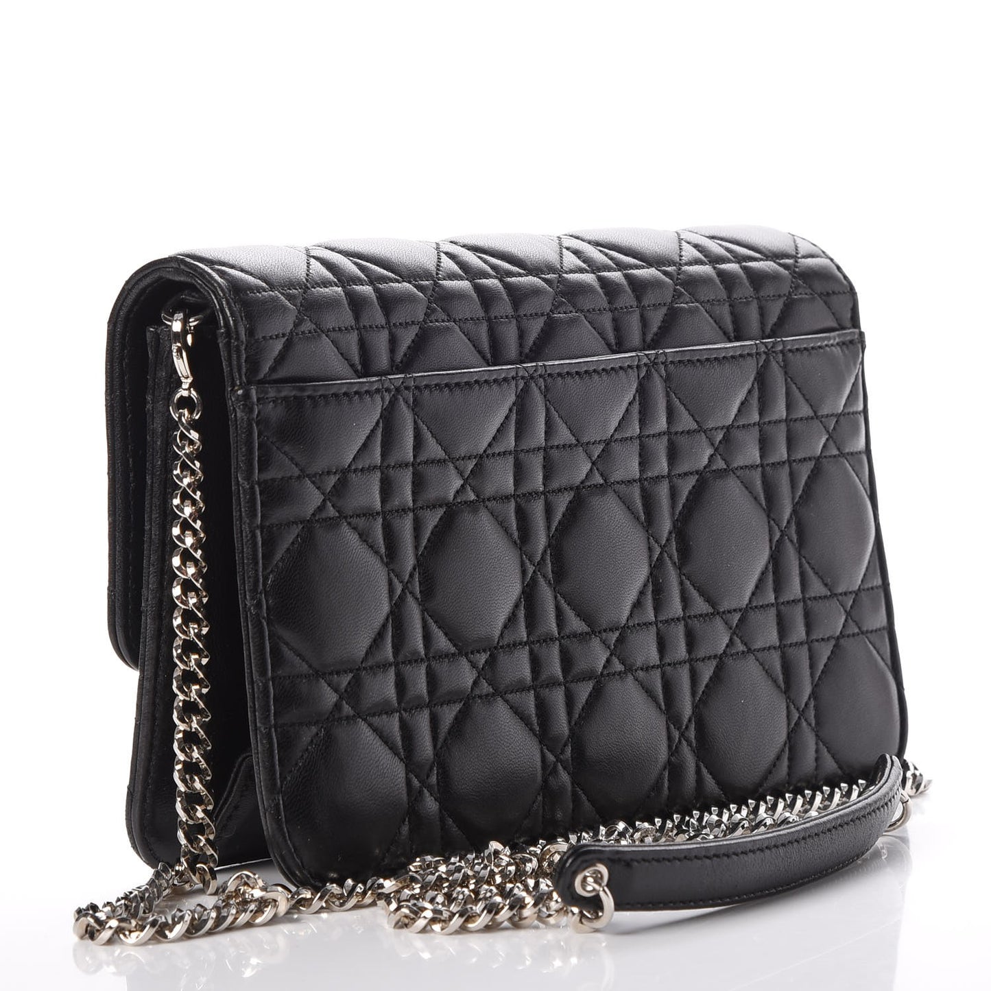 Lambskin Cannage Miss Dior Promenade Pouch Black