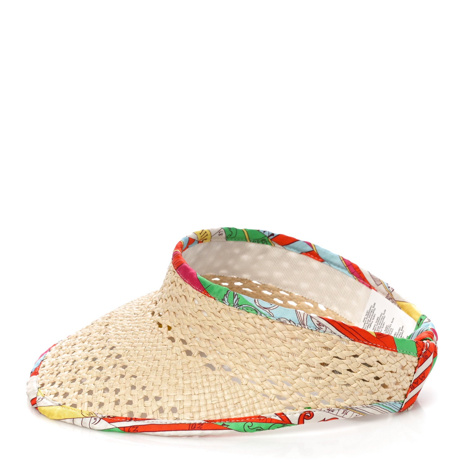 Hermes Panama Straw Woven Silk Astrologie Nouvelle Emilie Visor S Natural Amazone Pop 3 of 7