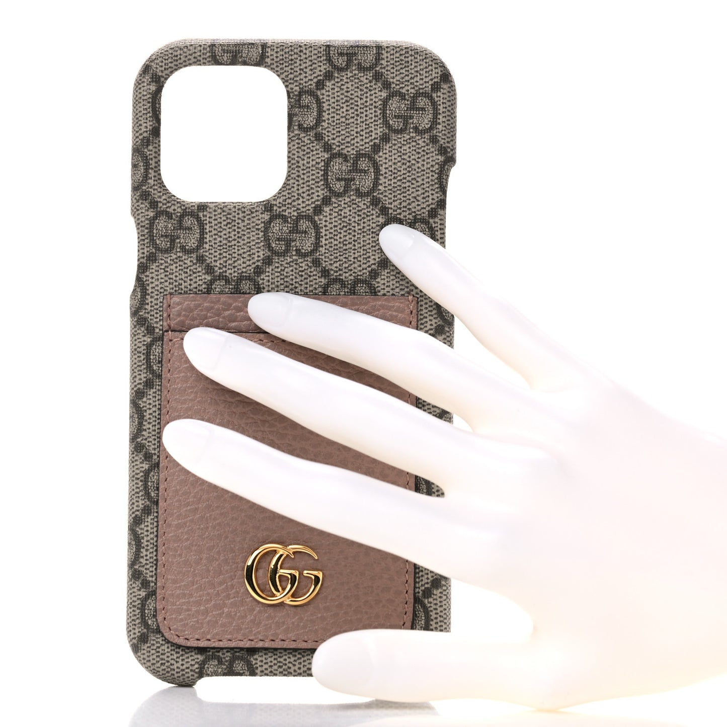 GG Supreme Monogram Marmont iPhone 12/12 Pro Max Case Dusty Rose
