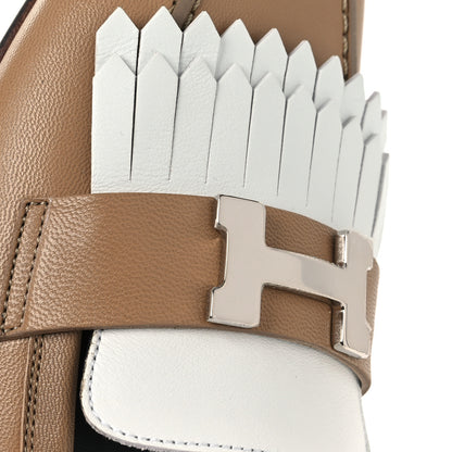 Hermes Goatskin Womens Royal Loafers 37 Beige Argile White 11 of 12