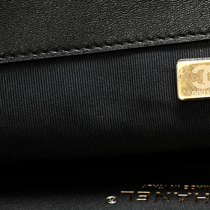 Chanel Shiny Lambskin Quilted Chain Around Shopping Tote Black 7 of 12