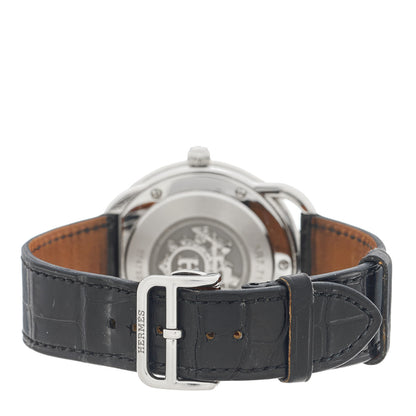 Hermes Stainless Steel Alligator 41mm Arceau Automatic Watch Noir 3 of 5
