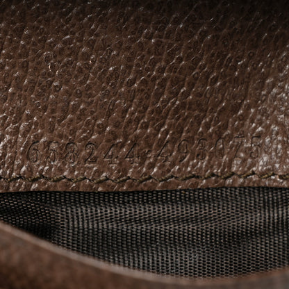 Gucci Monogram Jumbo GG Textured Dollar Calfskin Diana Card Case Wallet Camel Ebony New Acero 6 of 7
