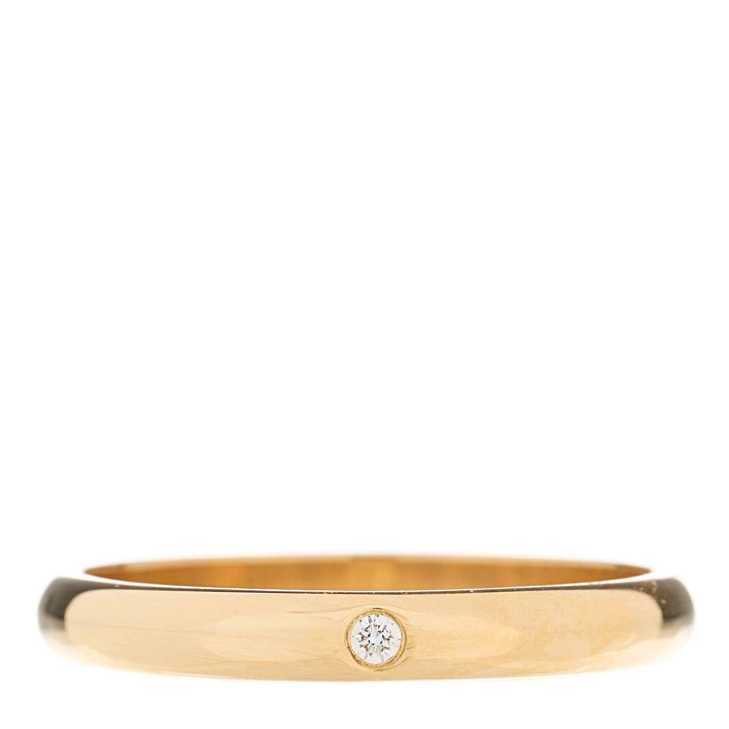 Cartier 18K Yellow Gold Diamond 2.6mm 1895 Wedding Band Ring 50 5.25 1 of 5