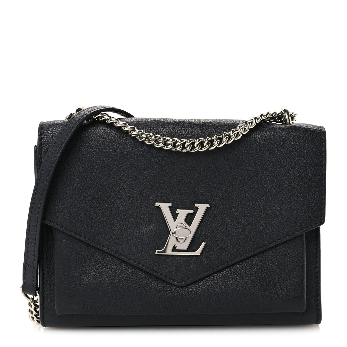 Louis Vuitton Soft Calfskin Mylockme Chain Bag BB Black 1 of 9