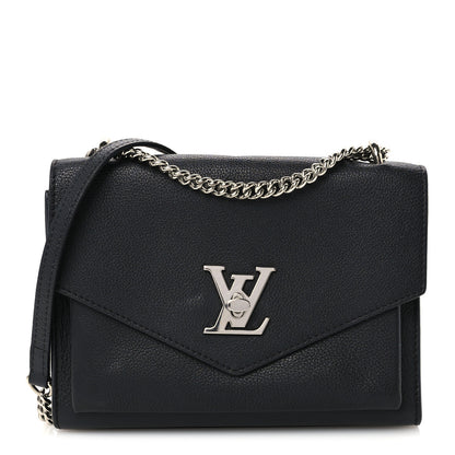 Louis Vuitton Soft Calfskin Mylockme Chain Bag BB Black 1 of 9