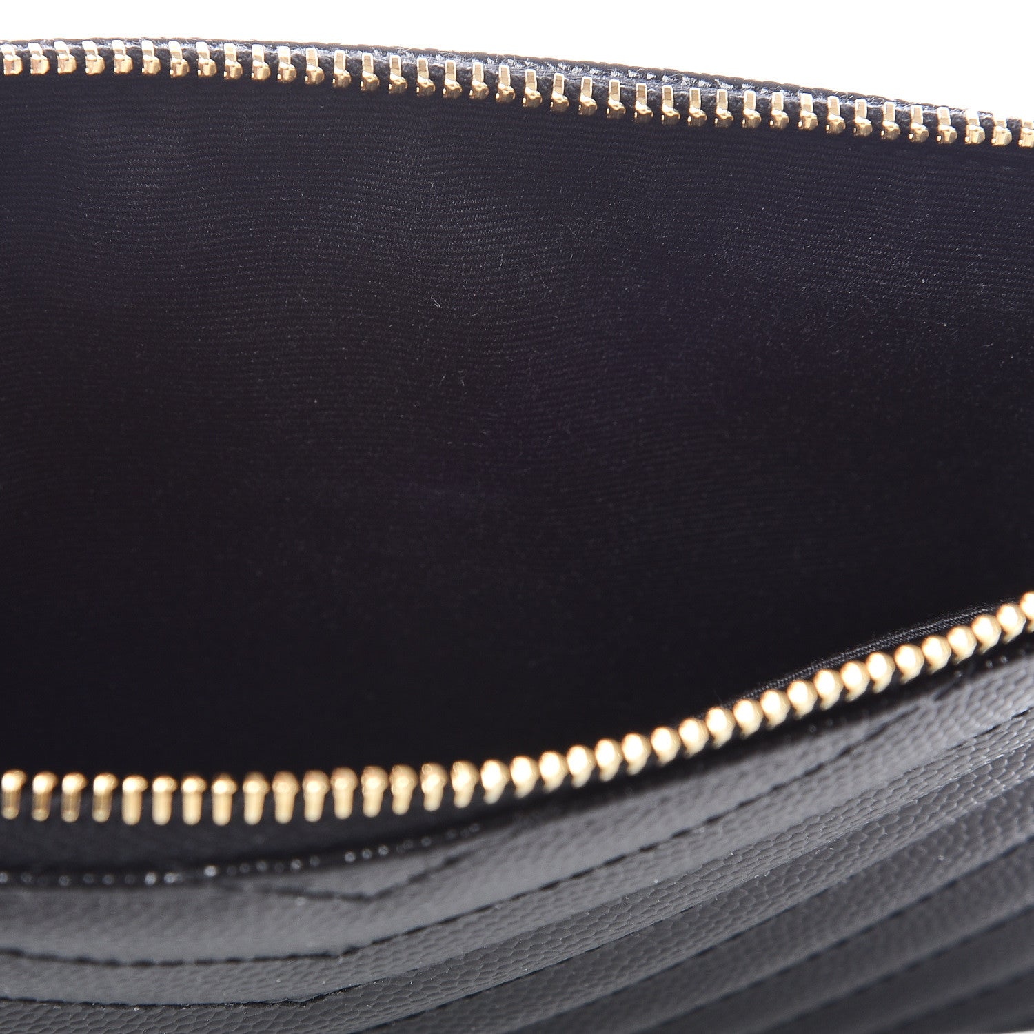 Saint Laurent Grain De Poudre Chevron Monogram Bill Pouch Black 8 of 9