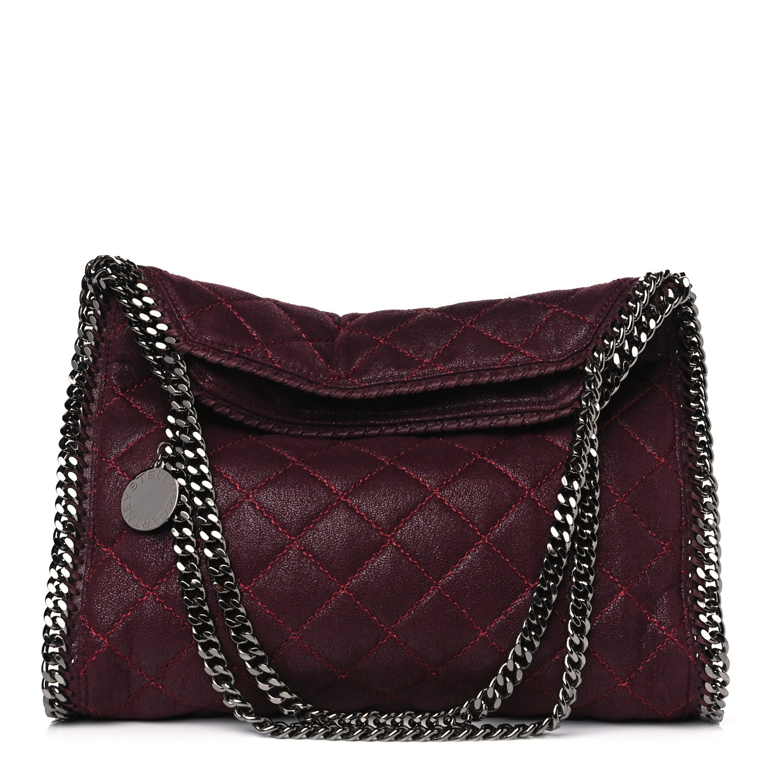 Stella McCartney Shaggy Deer Quilted Small Falabella Tote Burgundy 1 of 7